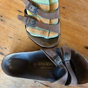 Birkenstock Tan Leather Sandals with Adjustable Straps